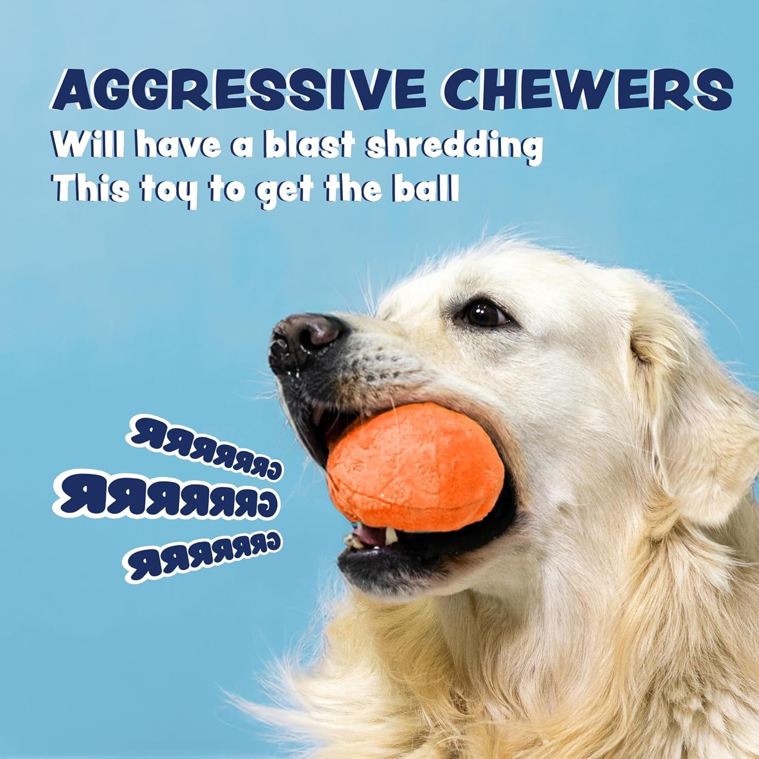 Dog Toys for Aggressive Chewers (3In1) - Squeaky Dog Toys Interactive - Dog Toys for Medium Dogs, Large & Small Breeds - Puppy Teething Chew Dog Toy - Juguetes Perros - Orange